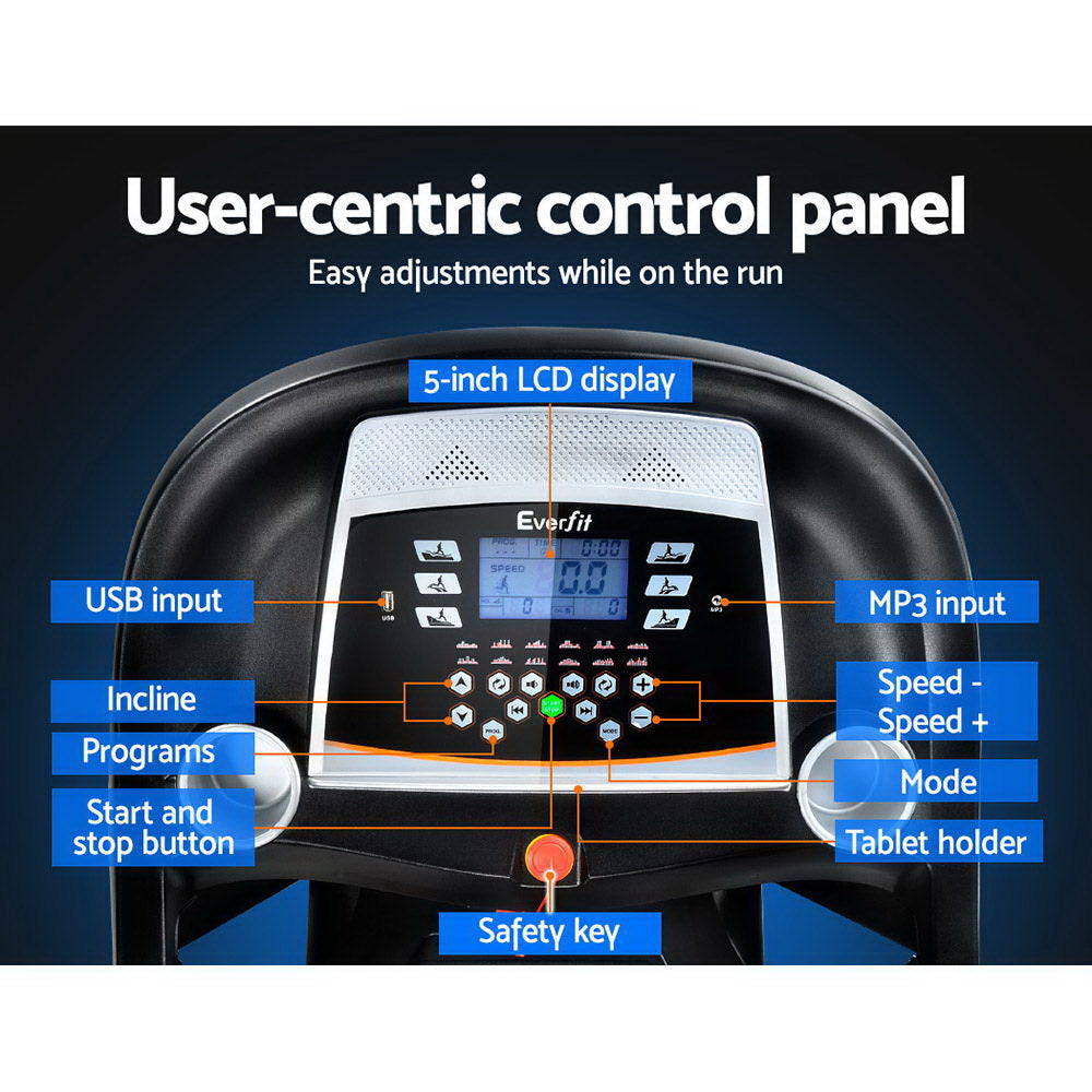 Treadmill Electric Auto Incline Home Gym Fitness Exercise Machine 450mm - Black