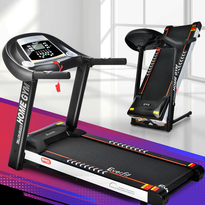 Treadmill Electric Auto Incline Home Gym Fitness Exercise Machine 450mm - Black