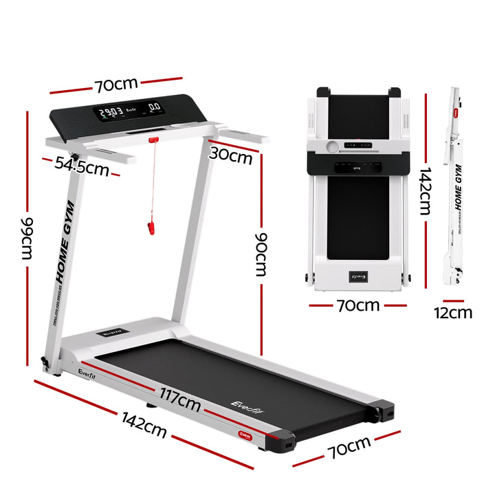Treadmill Electric Home Gym Fitness Exercise Fully Foldable 450mm - White