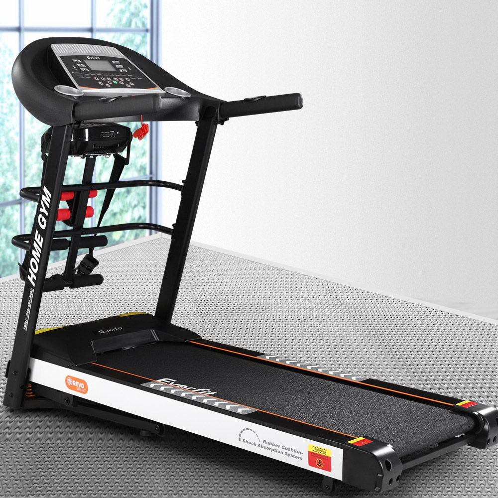 Treadmill Electric Home Gym Fitness Exercise Machine with Massager 450mm - Black