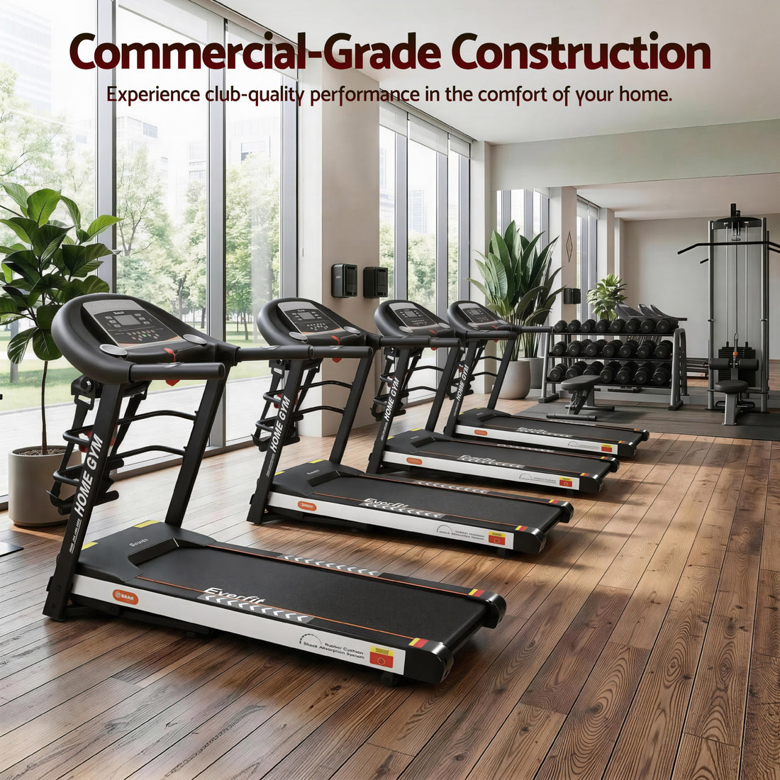 Treadmill Electric Home Gym Fitness Exercise Machine with Massager 450mm - Black