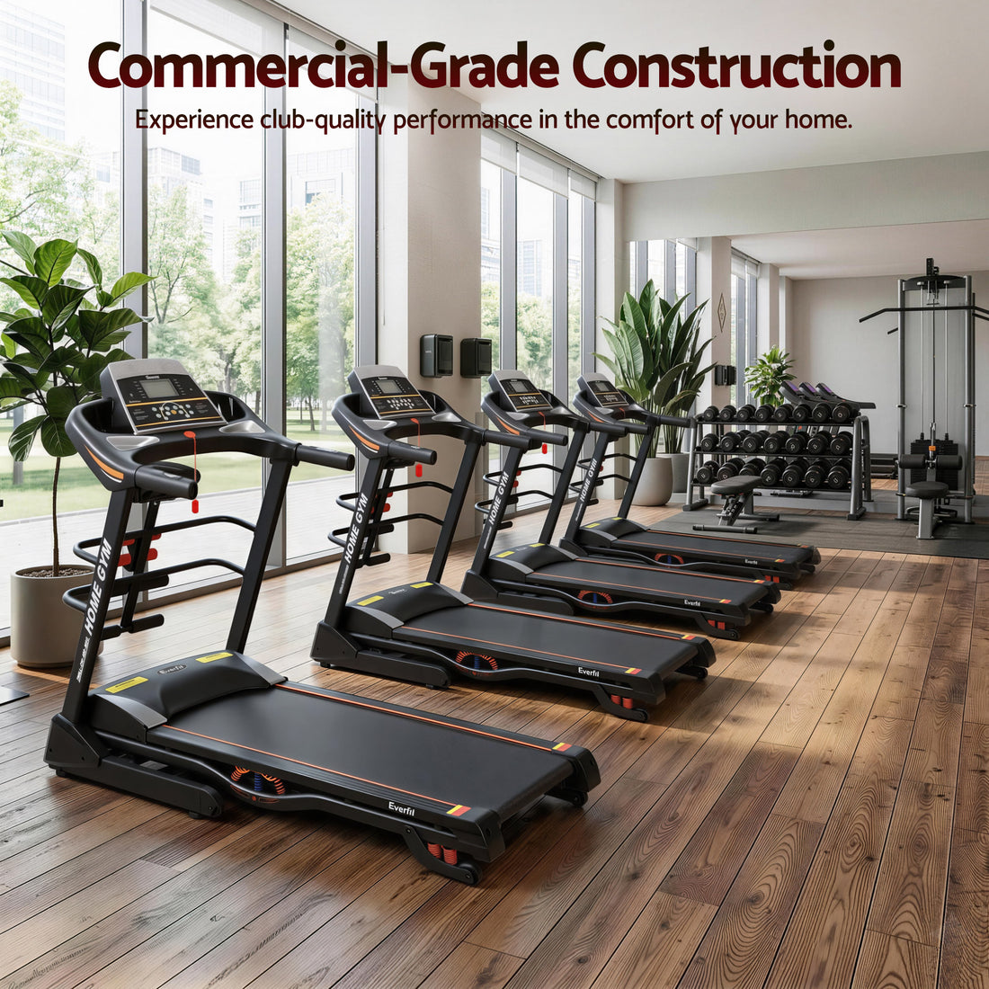Treadmill Electric Home Gym Fitness Exercise Machine with Massager 480mm - Black