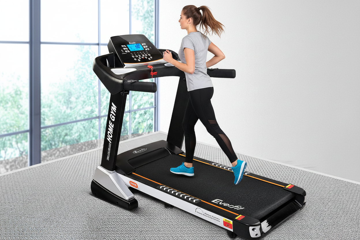 Treadmill Electric Auto Incline Spring Home Gym Fitness Exercise 480mm - Black