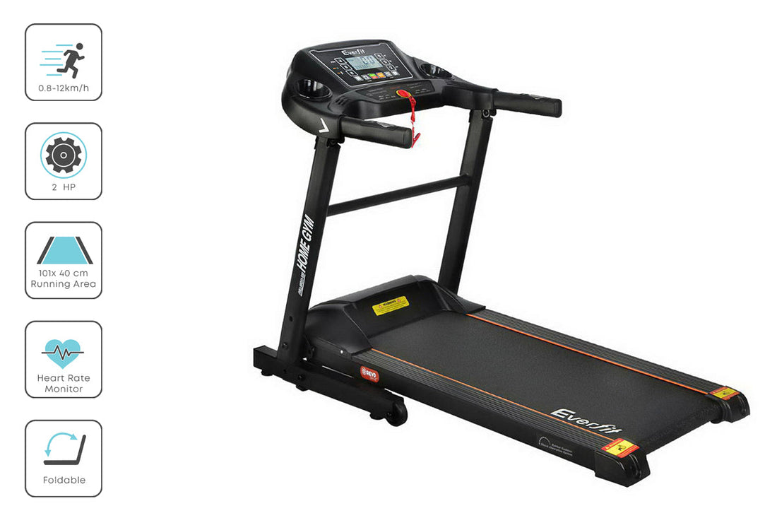 Treadmill Electric Home Gym Fitness Exercise Machine Foldable 400mm - Black