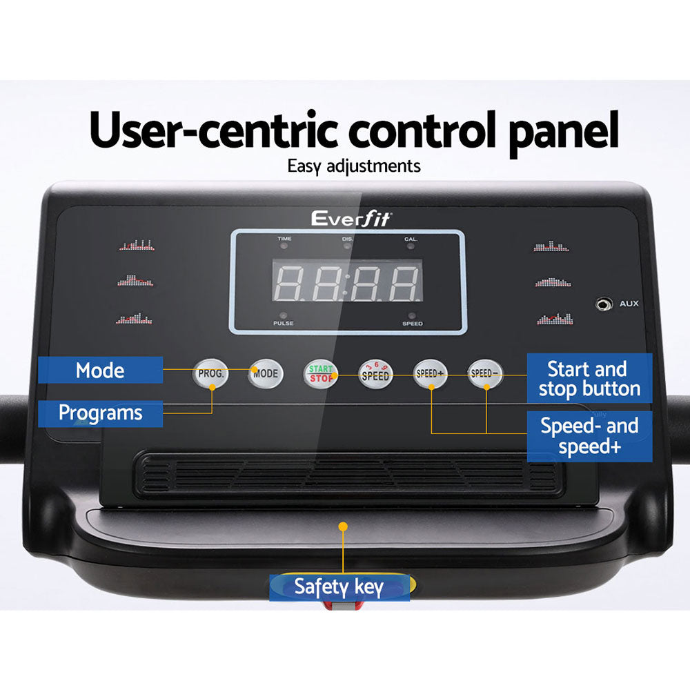 Treadmill Electric Home Gym Fitness Exercise Machine Foldable 370mm - Black