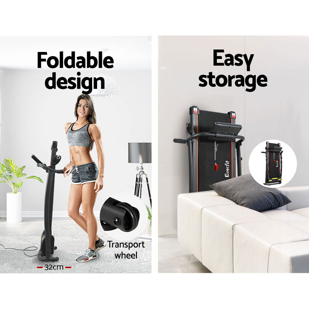 Treadmill Electric Home Gym Fitness Exercise Machine Foldable 370mm - Black