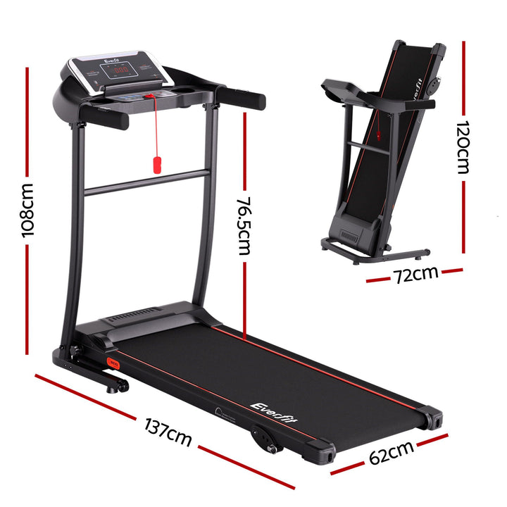 Treadmill Electric Home Gym Fitness Exercise Machine Incline 400mm - Black