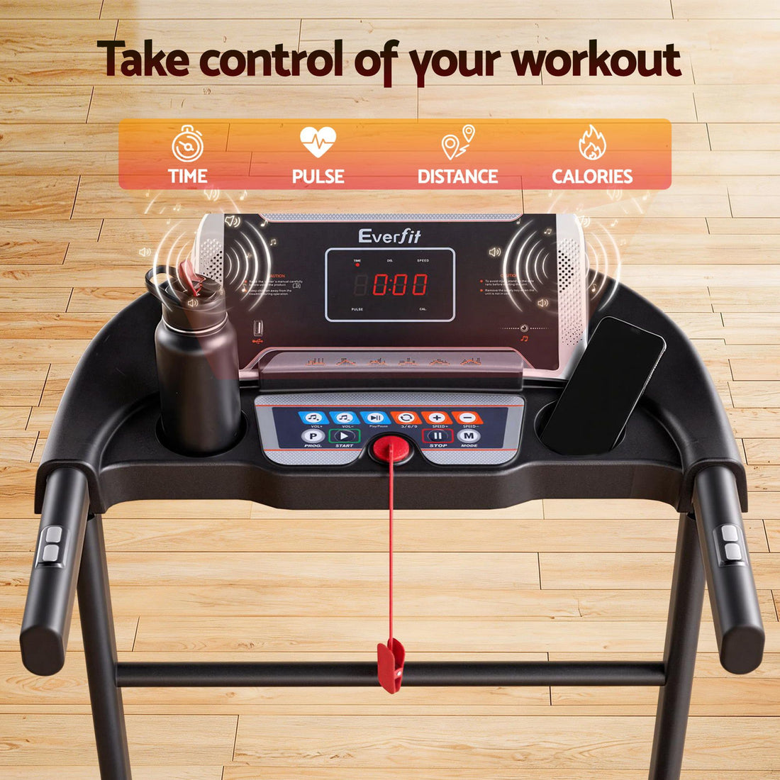 Treadmill Electric Home Gym Fitness Exercise Machine Incline 400mm - Black