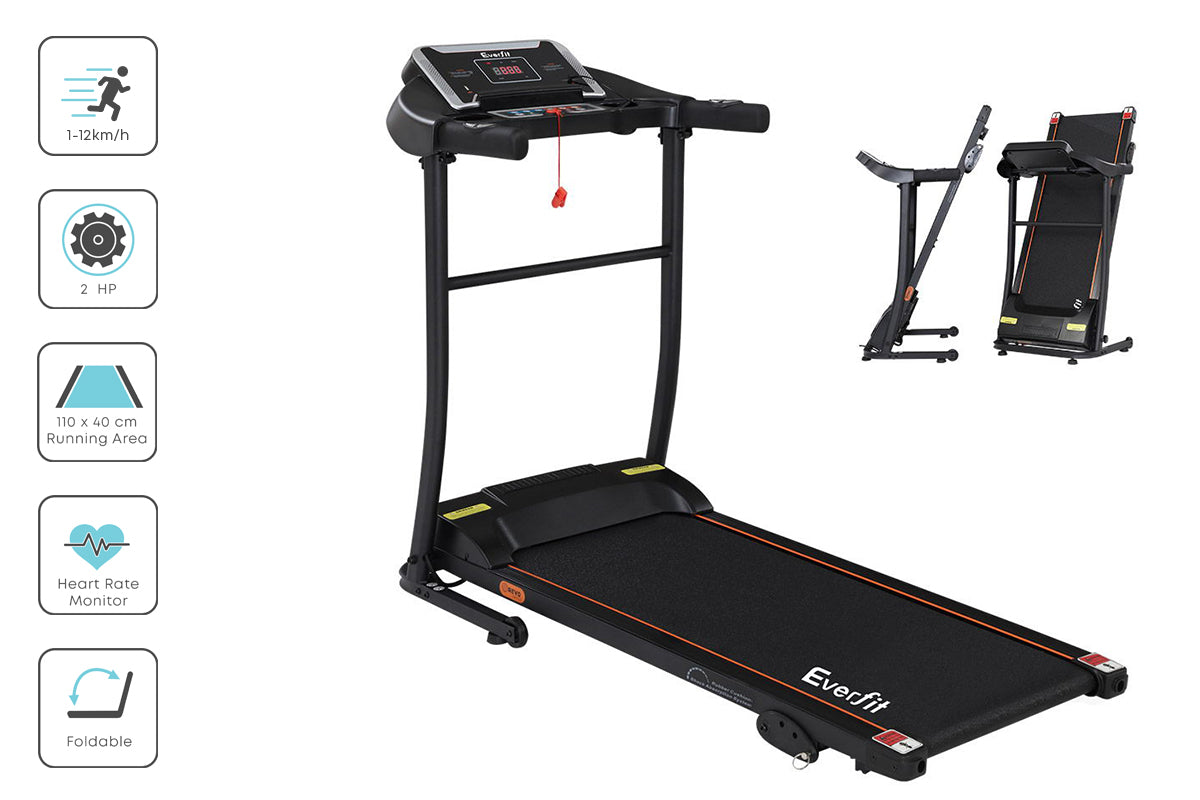 Treadmill Electric Home Gym Fitness Exercise Machine Incline 400mm - Black