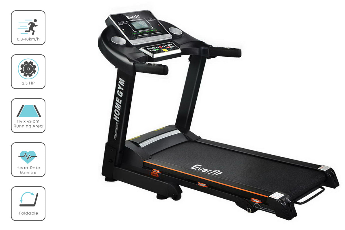 Treadmill Electric Home Gym Fitness Exercise Machine Hydraulic 420mm - Black