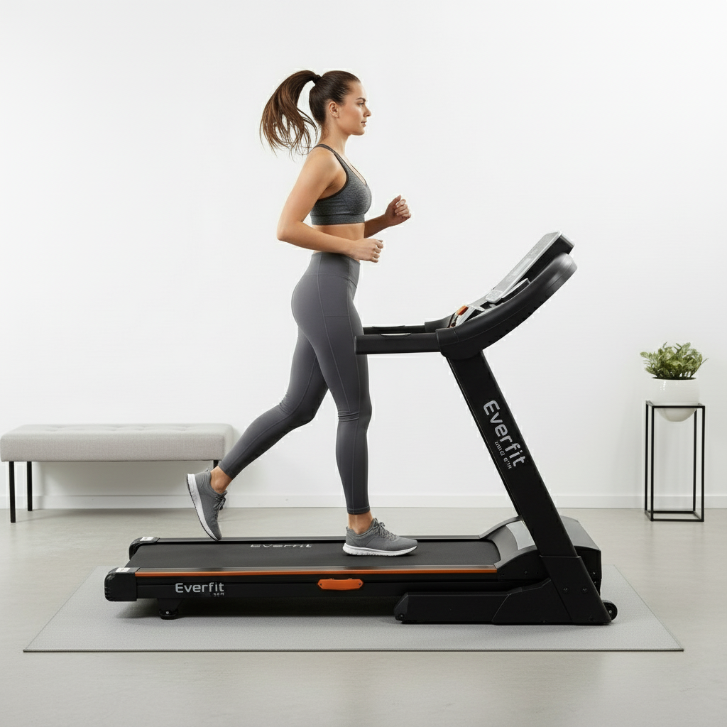 Treadmill Electric Home Gym Fitness Exercise Machine Hydraulic 420mm - Black