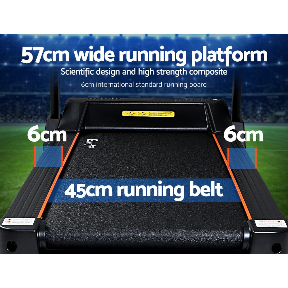 Treadmill Electric Auto Level Incline Home Gym Fitness Exercise 450mm - Black
