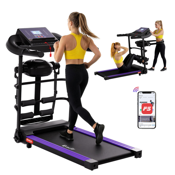 Treadmill Electric Home Gym Fitness Exercise Machine with Massager 400mm - Black
