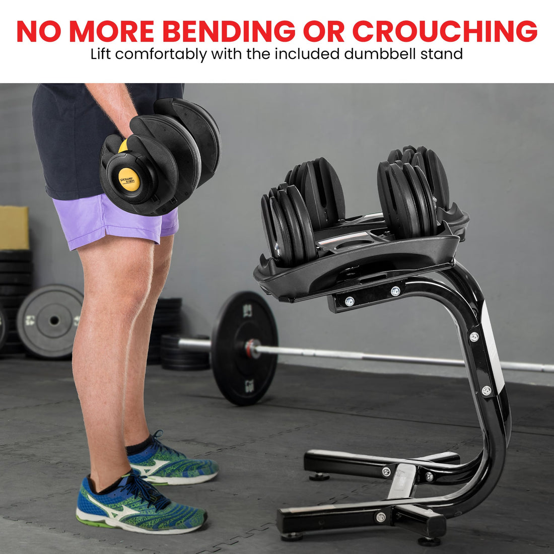 Powertrain  48KG Adjustable Dumbbell Set With Stand - Gold