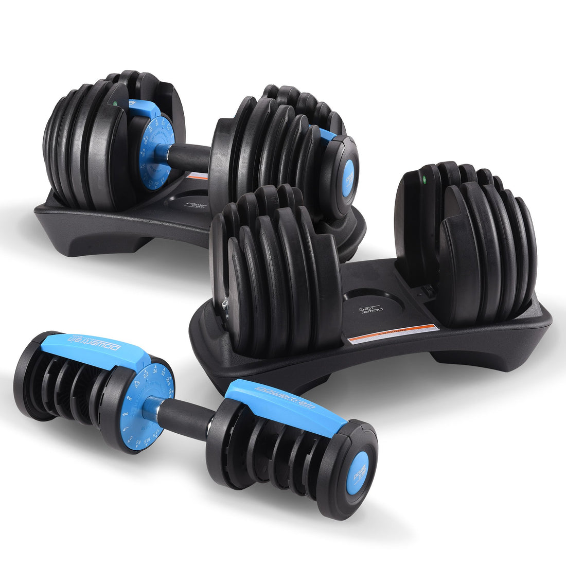Powertrain 2x 24kg Adjustable Dumbbell Home Gym Set