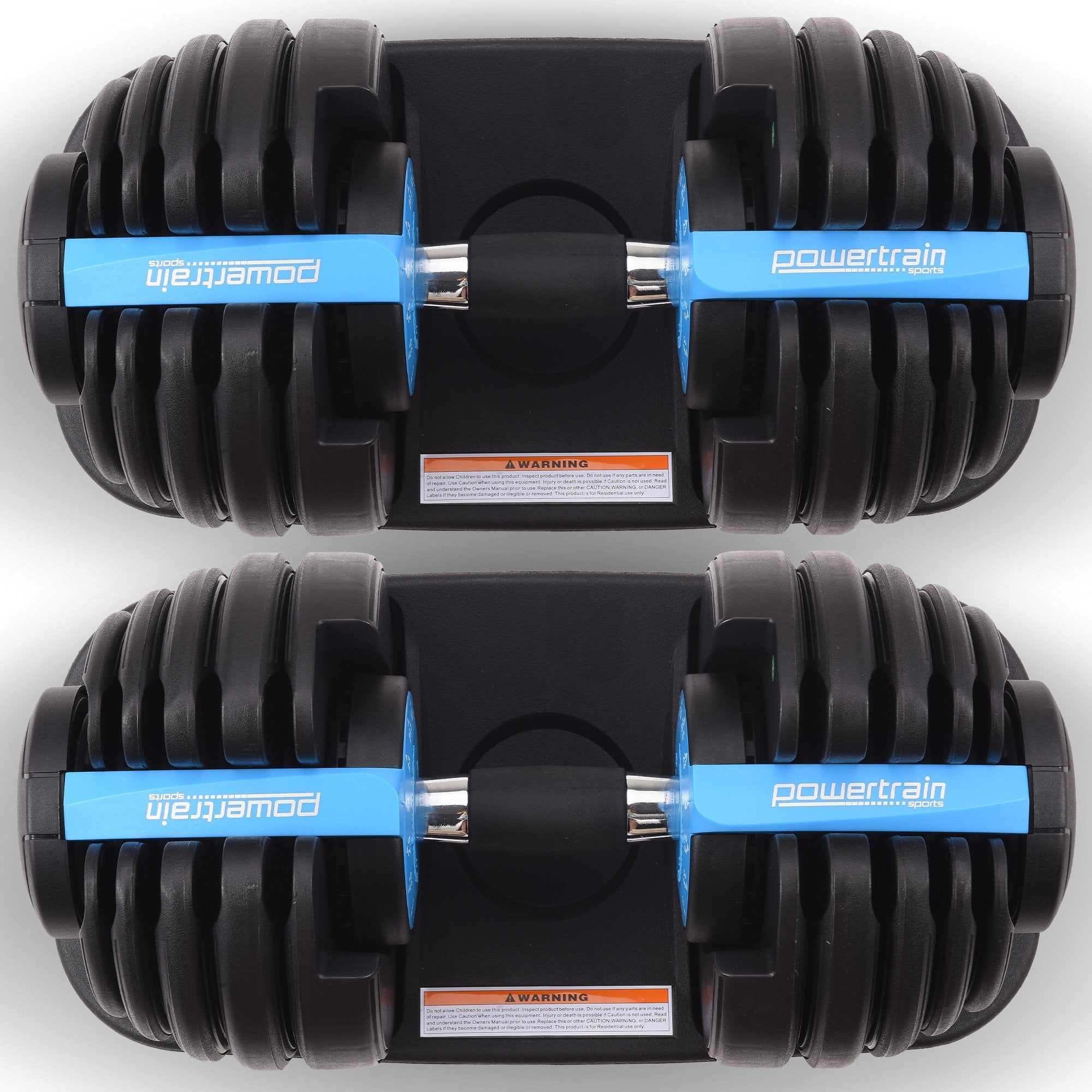 Powertrain 2x 24kg Adjustable Dumbbell Home Gym Set
