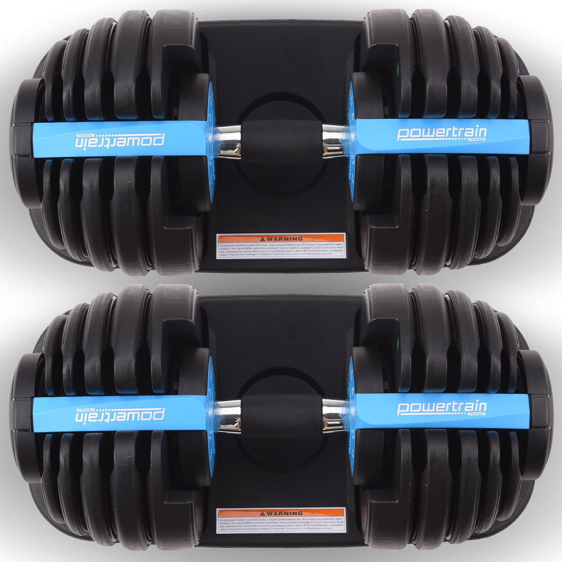 Powertrain 2x 24kg Adjustable Dumbbell Home Gym Set