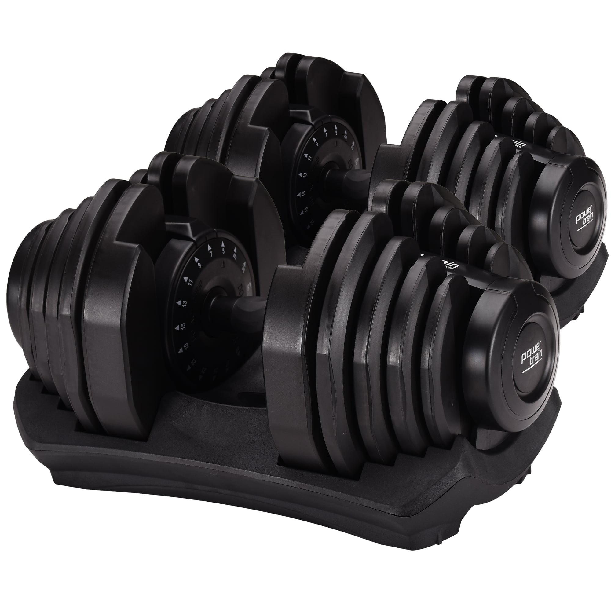 Powertrain 2 x 40kg Powertrain Adjustable Dumbbells Home Gym Set
