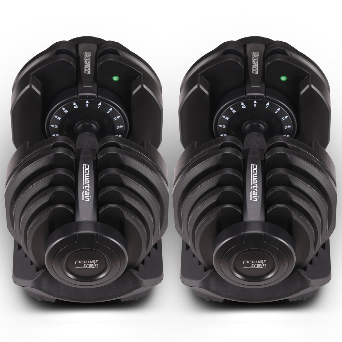 Powertrain 2 x 40kg Powertrain Adjustable Dumbbells Home Gym Set