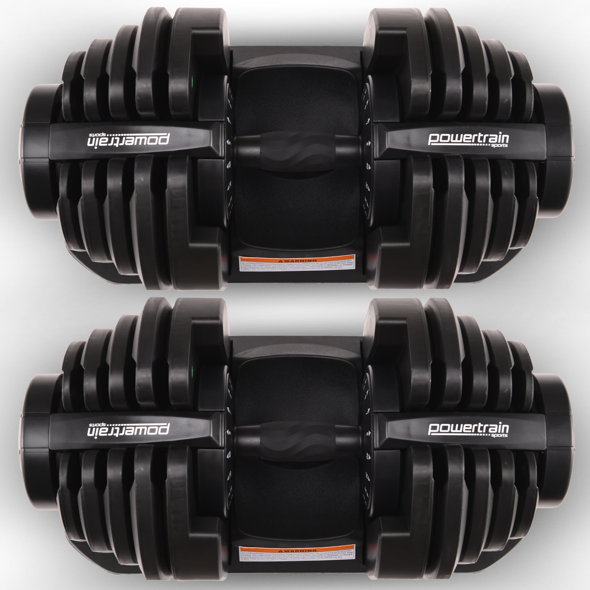 Powertrain 2 x 40kg Powertrain Adjustable Dumbbells Home Gym Set