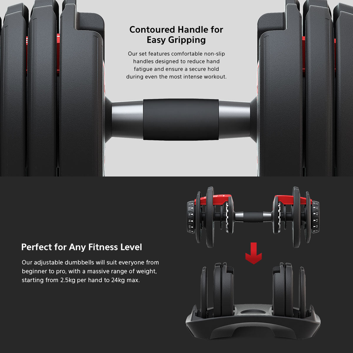 LSG Adjustable Dumbbells 2.5kg-24kg (Pairs)