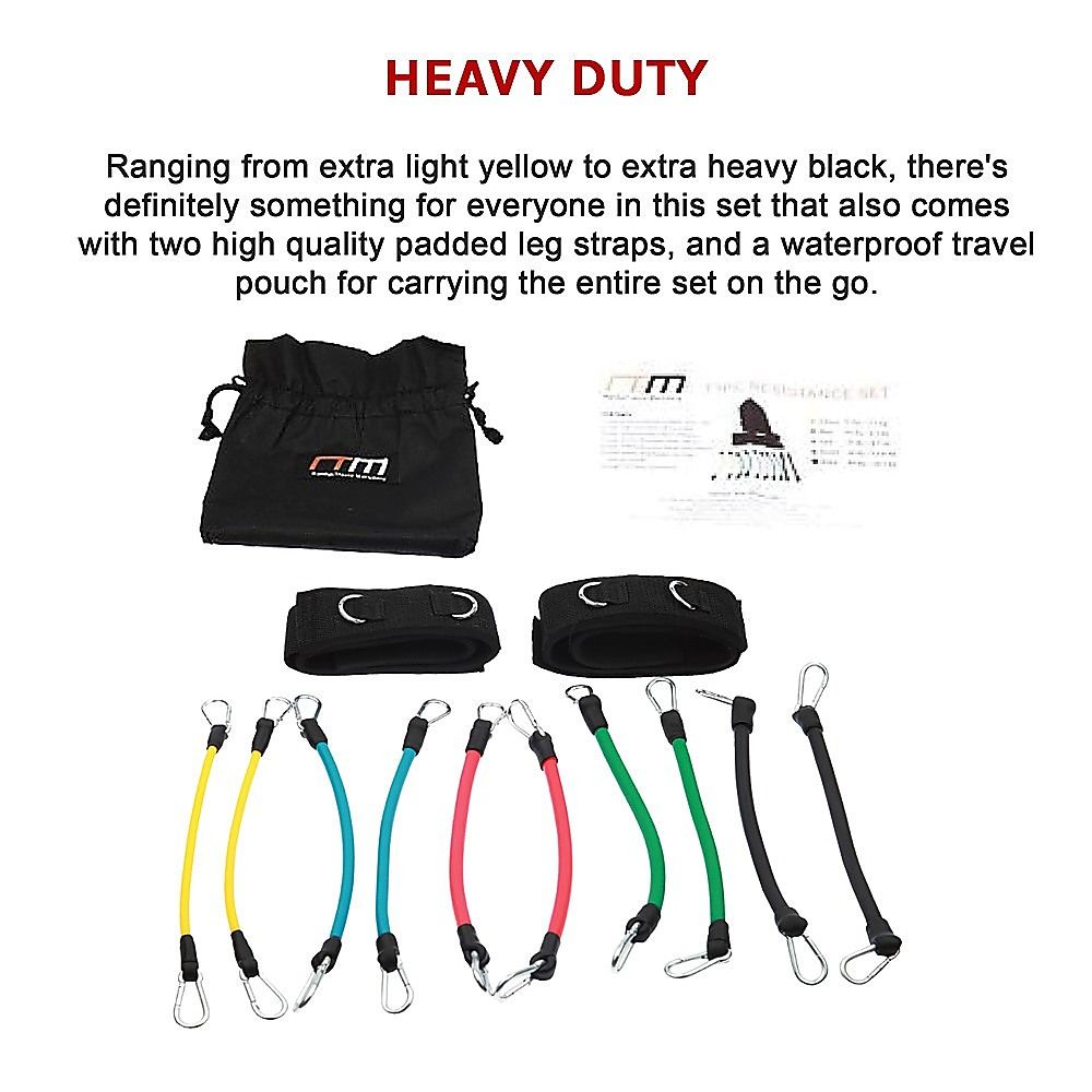 13PC Resistance Bands Set – Fitness Exercise Tubes with Handles & Leg Bands
