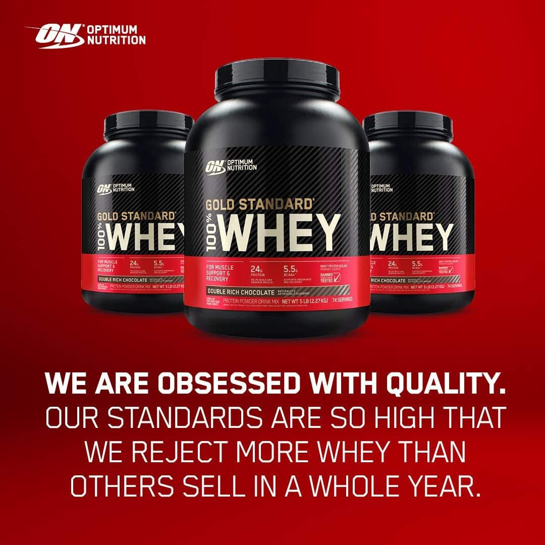 Gold Standard 100% Whey Protein Powder, Vanilla Ice Cream, 2.27Kg