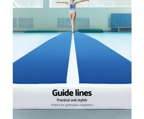 5mx1m Inflatable Air Track Mat 20cm Thick Gymnastic Tumbling Blue And White
