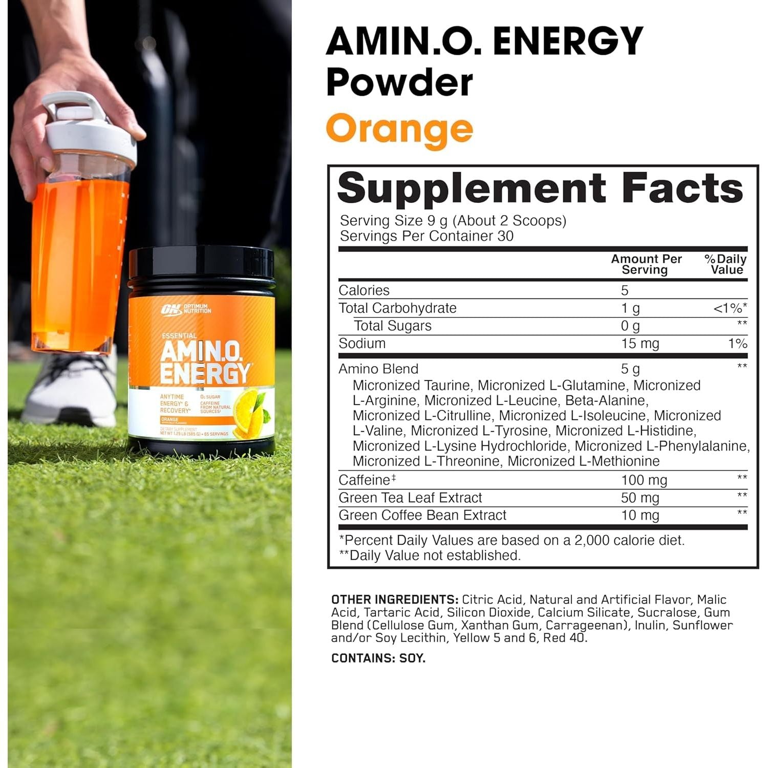 Amino Energy Powder, Orange 270G 30 Servings