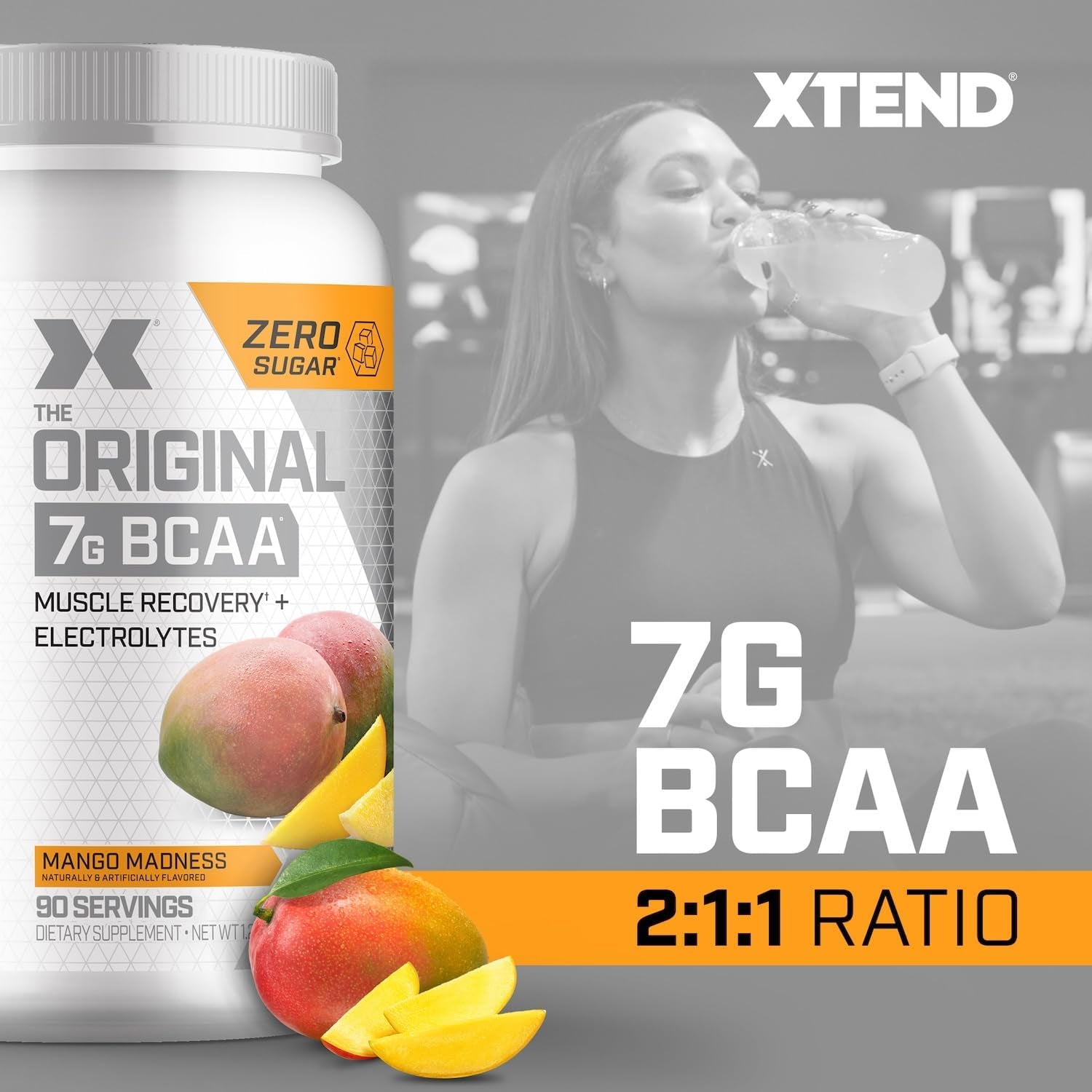 Xtend BCAA Powder, Branched Chain Amino Acids, Bcaas, Mango, 90 Servings