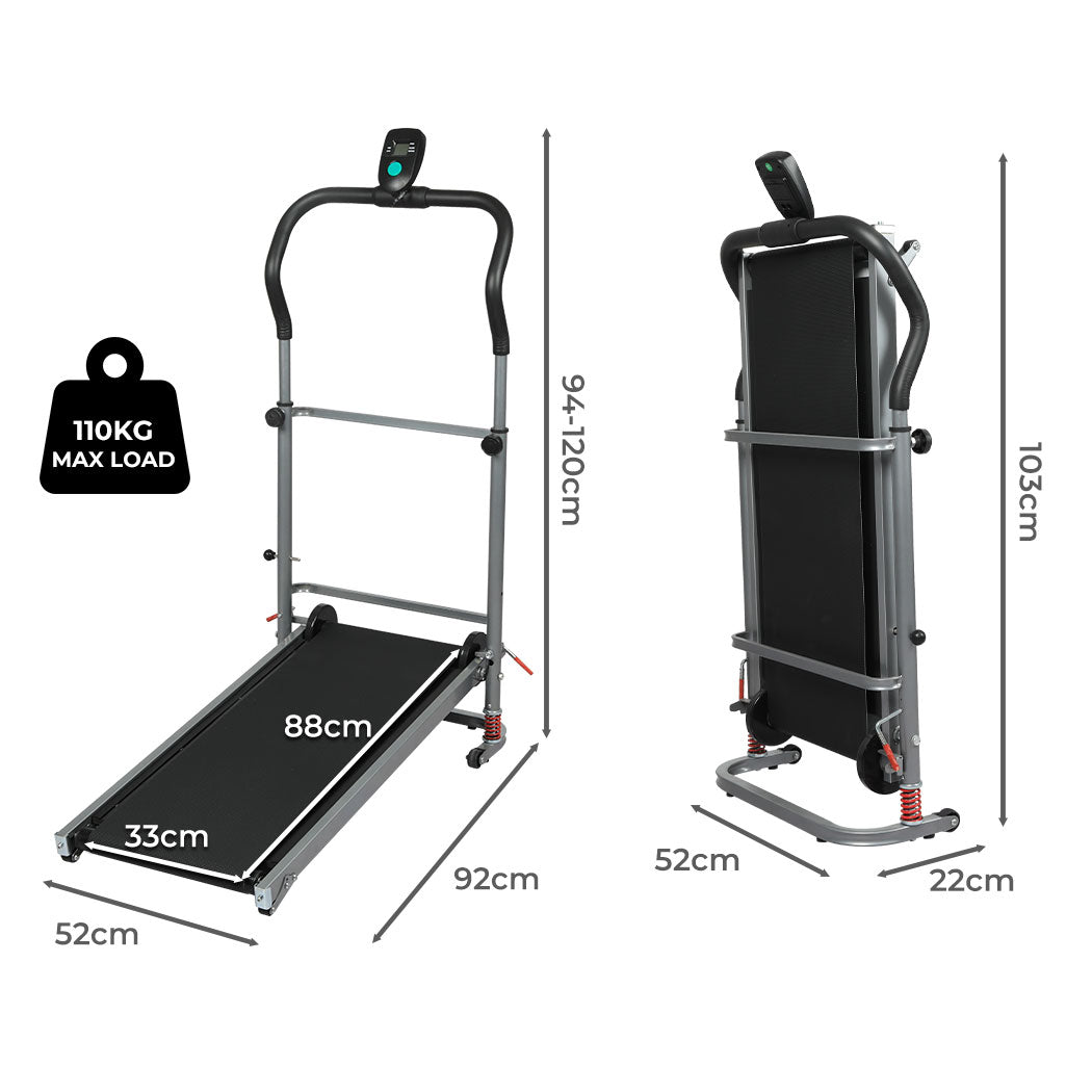 Manual Treadmill Mini Fitness - Black