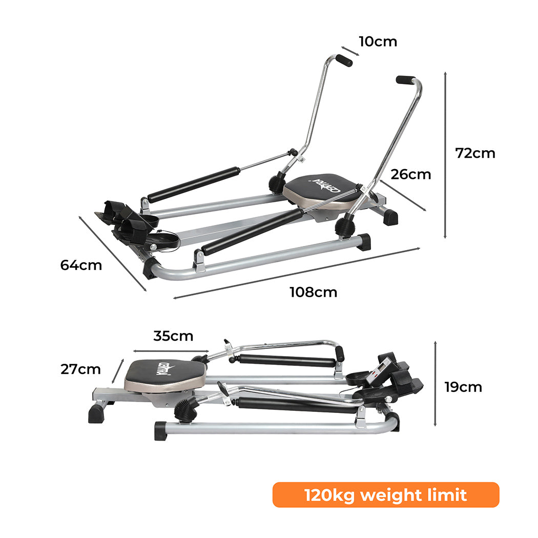 Rowing Machine Rower Hydraulic Resistance Exercise Fitness Gym Cardio