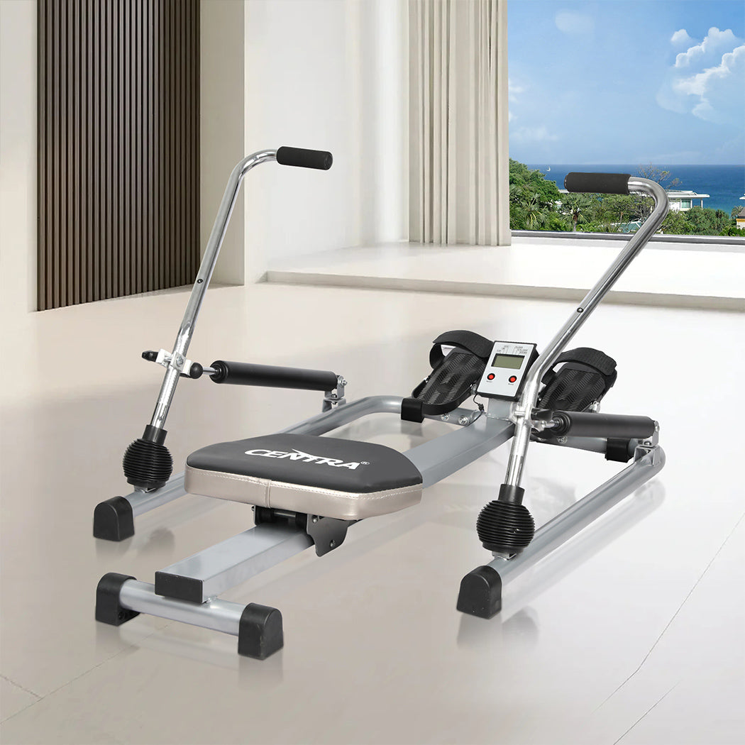 Rowing Machine Rower Hydraulic Resistance Exercise Fitness Gym Cardio
